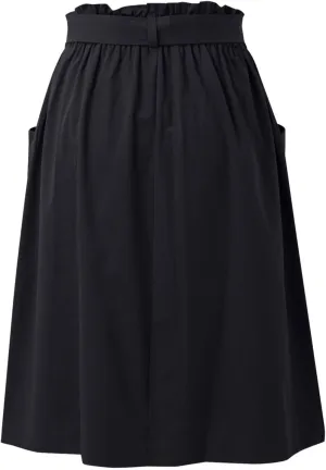 Women's Casual High Waist Pleated A Line Midi Skirt with Pocket Stretchy Skirts for Women