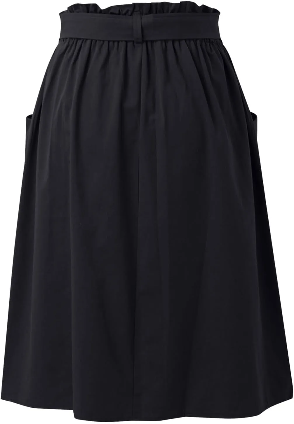Women's Casual High Waist Pleated A Line Midi Skirt with Pocket Stretchy Skirts for Women