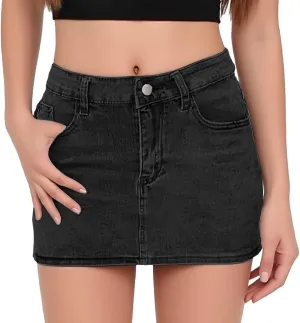 Womens Denim Skirts Jean High Waisted Casual Short Mini Skirt Summer Outfits Fashion Cute Clothes with Pockets