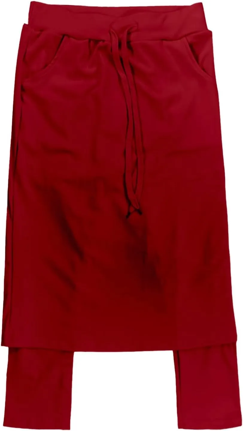 Womens Golf Skirts with Leggings Knee Length Tennis Skort with Pockets Stretchy Waisted Long Skorts 2025 Yoga Pants