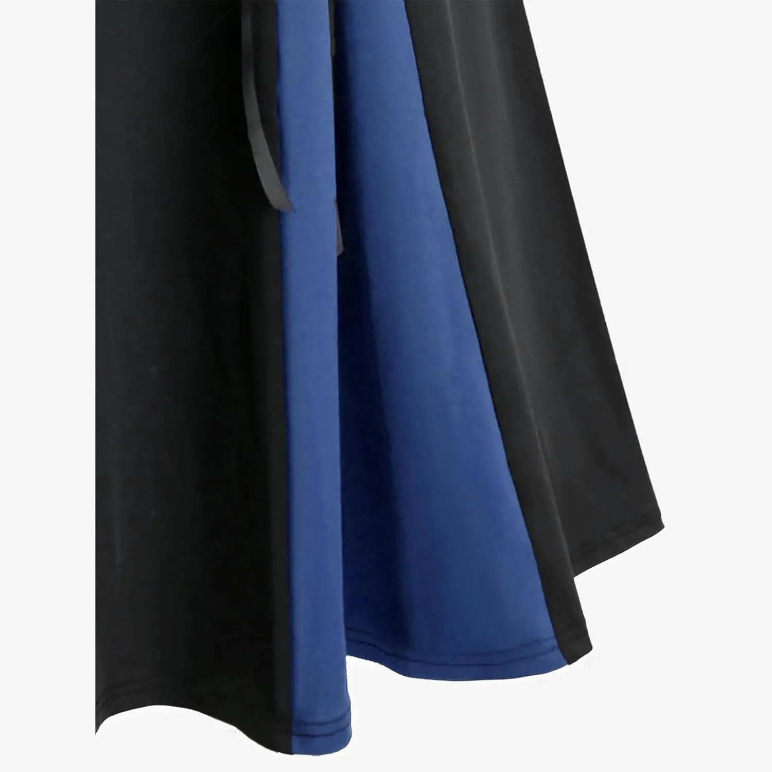 Womens Gothic Long Skirts Pleated Patchwork Dresses Medieval Lace Up Midi Pleated Skirts Victorian Steampunk Skirts