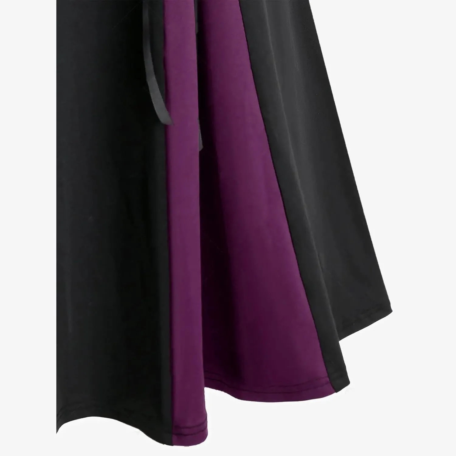 Womens Gothic Long Skirts Pleated Patchwork Dresses Medieval Lace Up Midi Pleated Skirts Victorian Steampunk Skirts