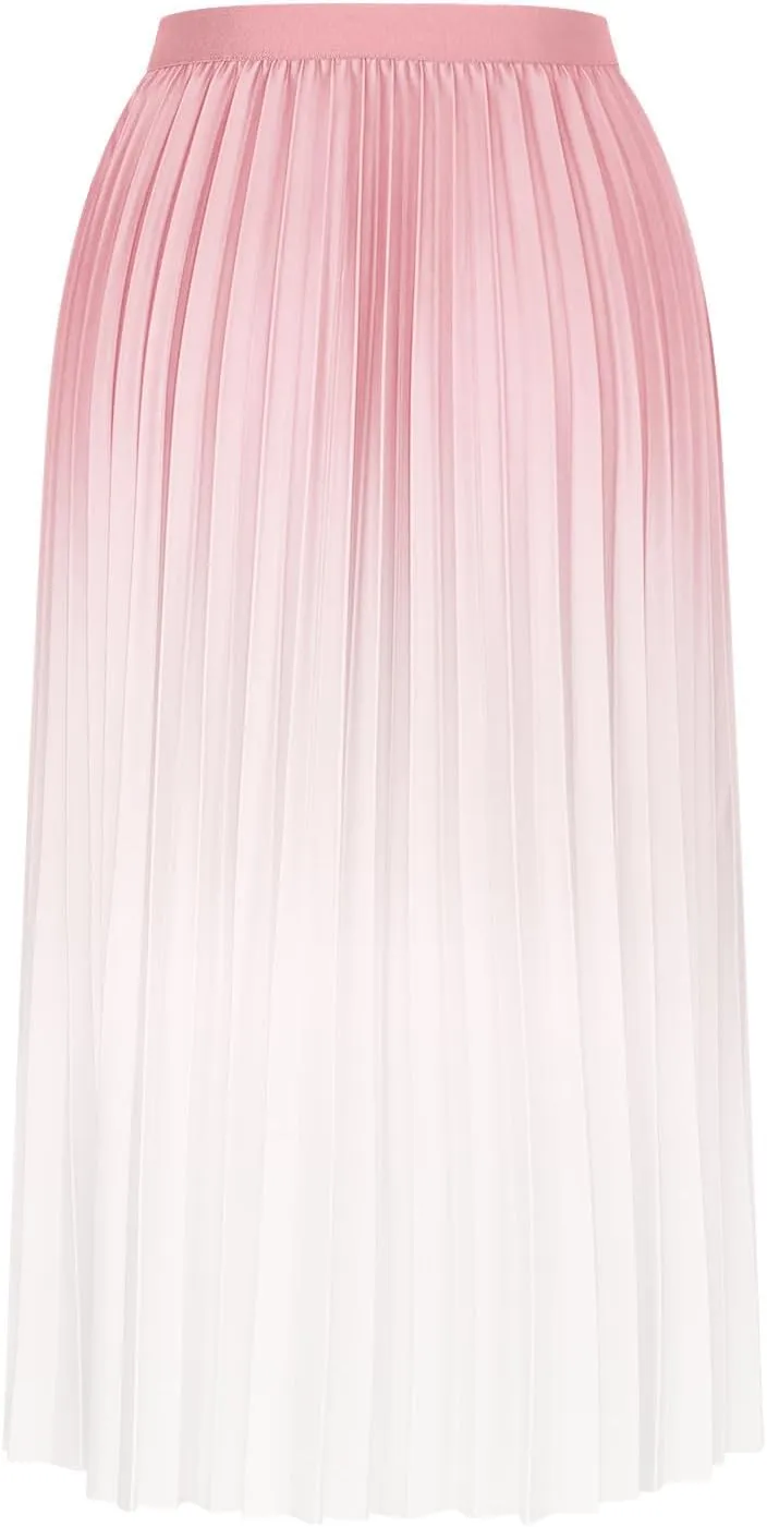 Women's Gradient A Line Skirts Ruched Trending Y2k Skirt Slim-Fit High Waisted Comfort Cozy Skirt Preppy Skirt