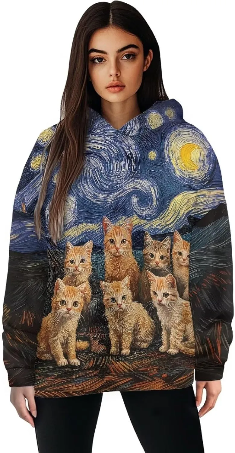 Women's Hooded Sweatshirts Cozy Lightweight Long Sleeve Hoodies Casual Sports Gym Pullover Tops Size S-2XL
