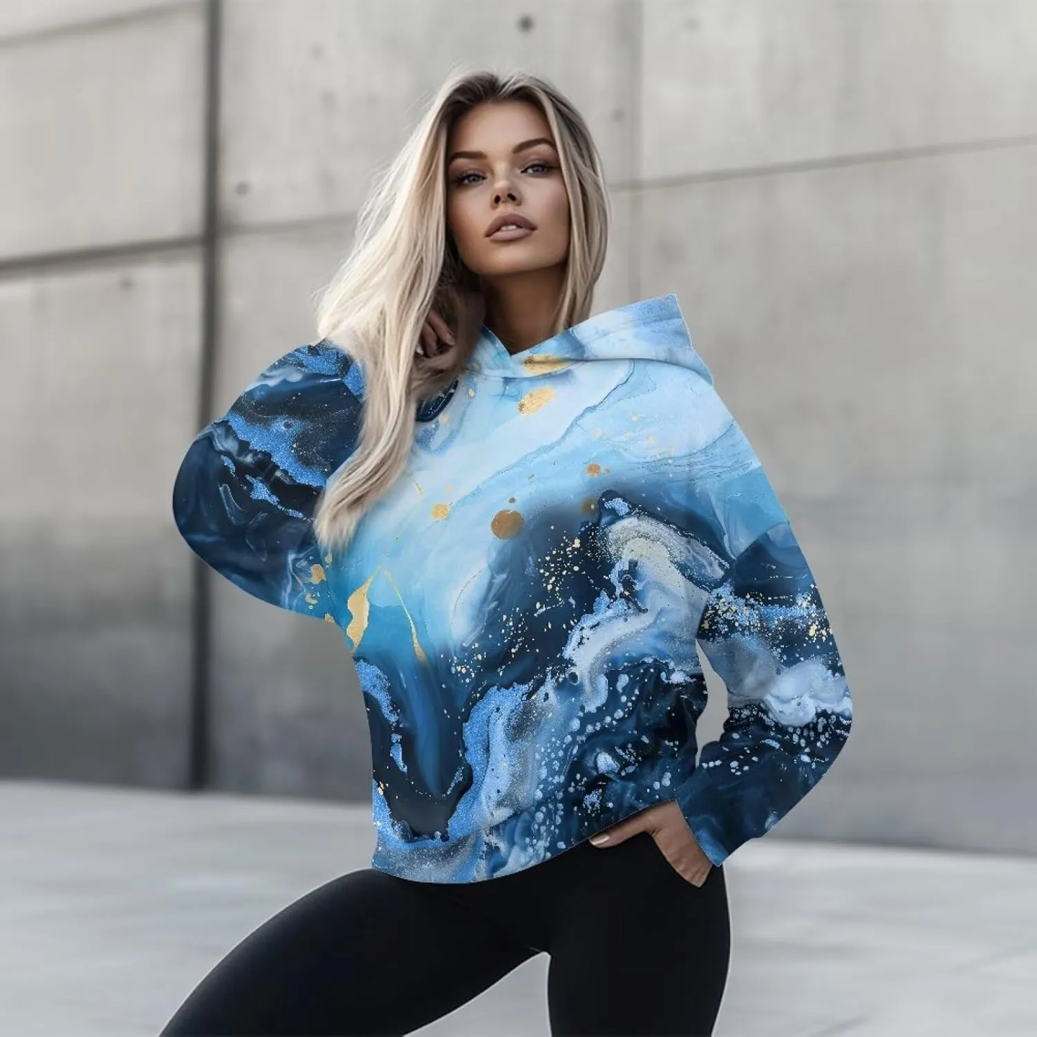 Women's Hooded Sweatshirts Cozy Lightweight Long Sleeve Hoodies Casual Sports Gym Pullover Tops Size S-2XL