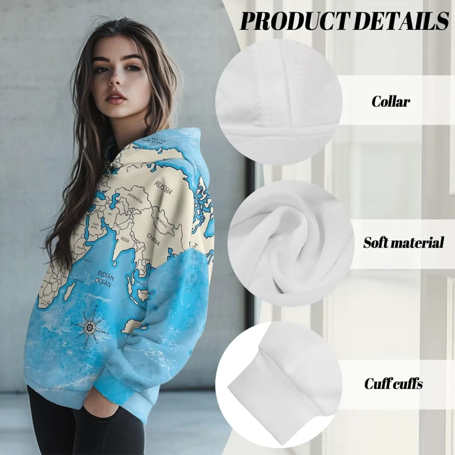 Women's Hooded Sweatshirts Cozy Lightweight Long Sleeve Hoodies Casual Sports Gym Pullover Tops Size S-2XL