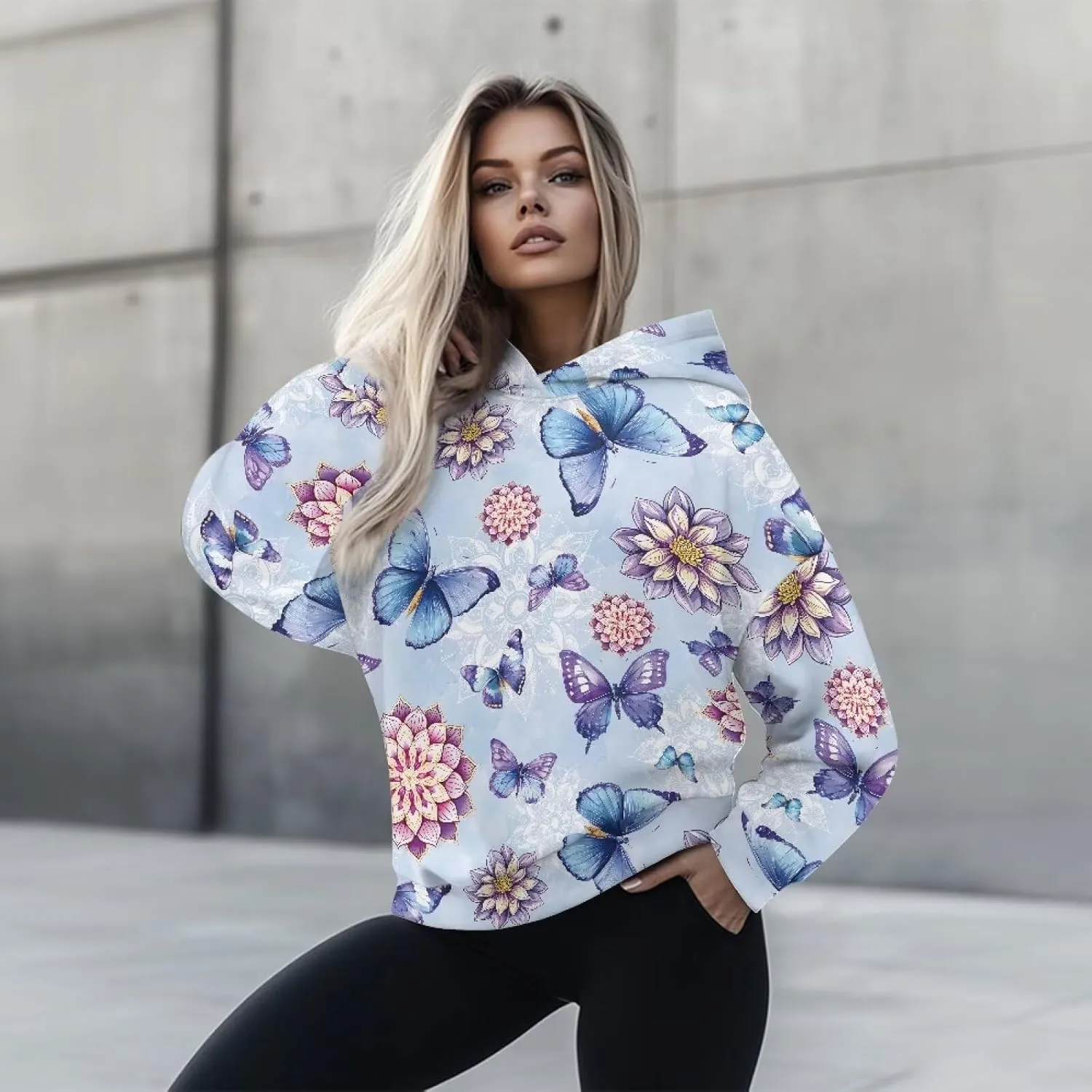 Women's Hooded Sweatshirts Cozy Lightweight Long Sleeve Hoodies Casual Sports Gym Pullover Tops Size S-2XL