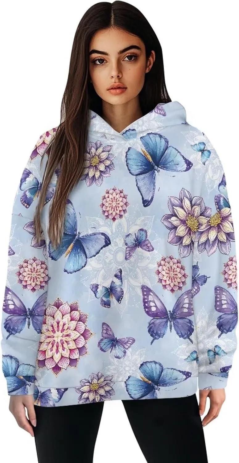 Women's Hooded Sweatshirts Cozy Lightweight Long Sleeve Hoodies Casual Sports Gym Pullover Tops Size S-2XL