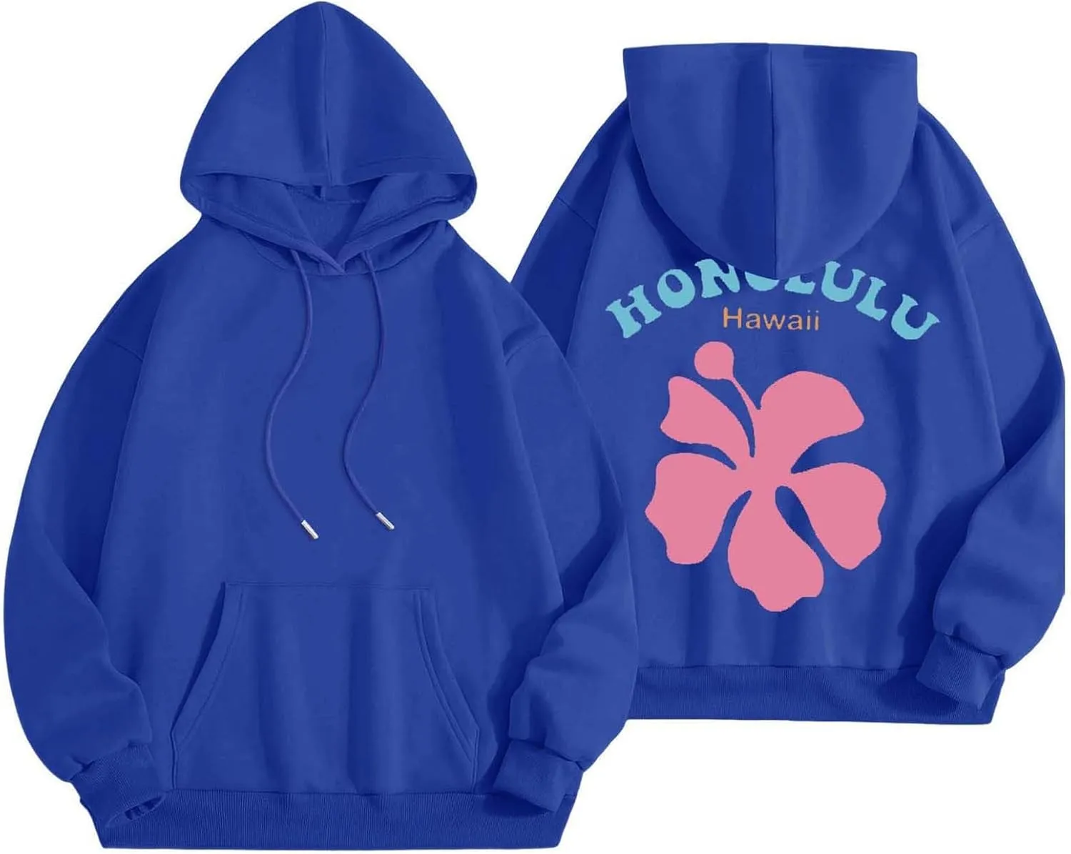 Womens Letter Floral Print Hoodie 2024 Oversized Baggy Trendy Thermal Sweatshirts Cozy Hip Hop Y2K Casual Streetwear
