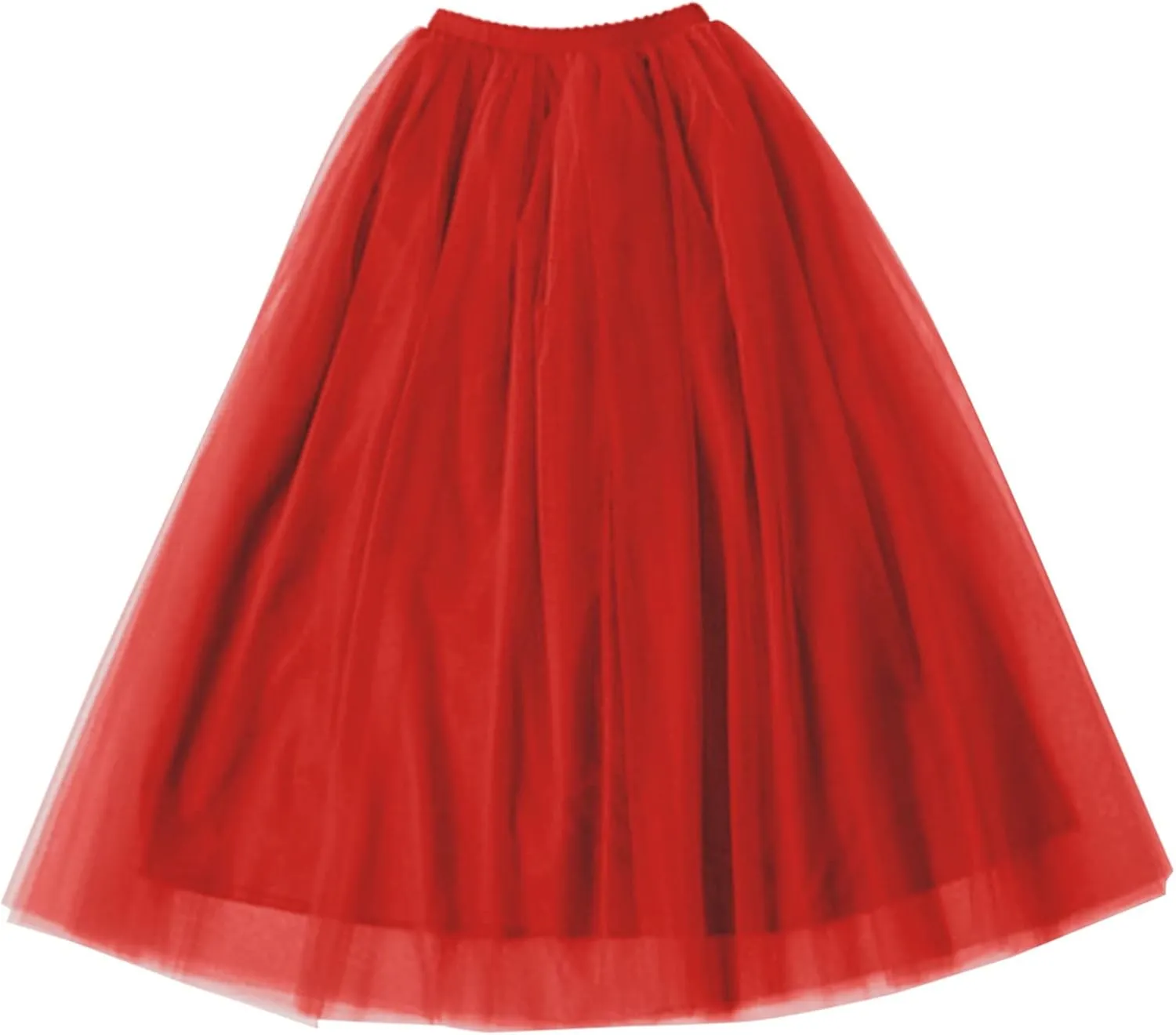 Womens Long Tutu Skirts Pleated Princess Midi Skirts Adult Tutu Dancing Party Evening Tulle Ankle Skirt for