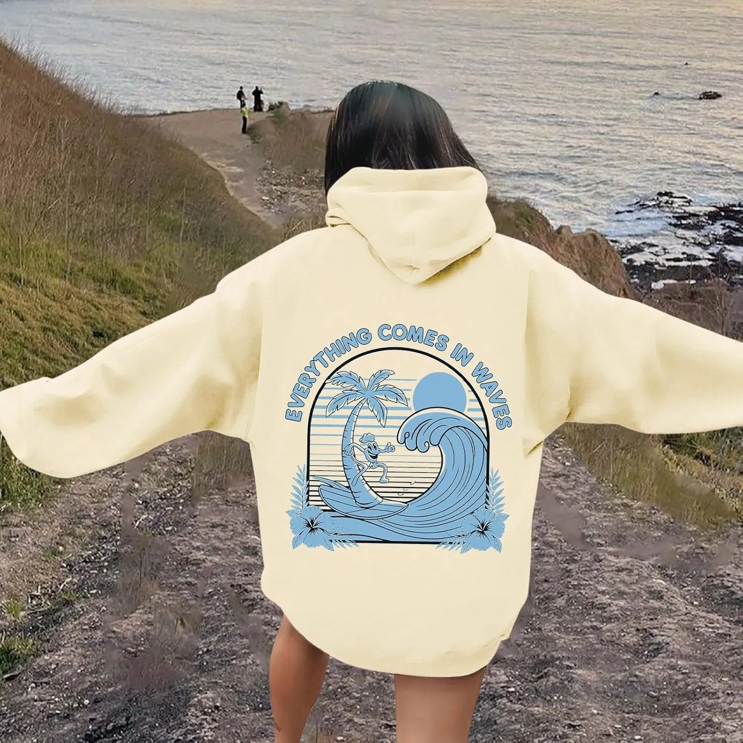 Womens Pink Pom Puff Hoodies Cute Preppy Long Sleeve Sweatshirt Teen Girls Oversized Y2K Drawstring Casual Pullover