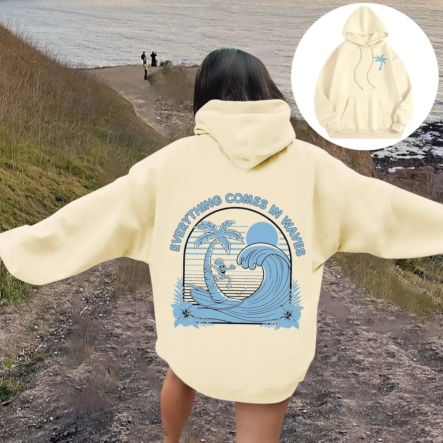 Womens Pink Pom Puff Hoodies Cute Preppy Long Sleeve Sweatshirt Teen Girls Oversized Y2K Drawstring Casual Pullover