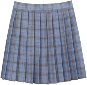 Women's Plaid Pleated Skirt Vintage High Waisted Uniform Preppy A-line Mini Skirts Fashion Short Skirt with Ties