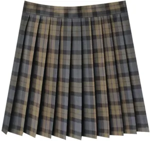 Women's Plaid Pleated Skirt Vintage High Waisted Uniform Preppy A-line Mini Skirts Fashion Short Skirt with Ties