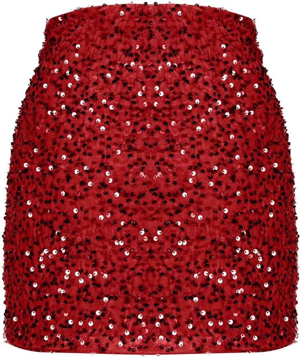 Women's Sequin Skirt High Waisted Stretchy Slit Bodycon Pencil Mini Sparkly Skirts Night Out Party Cocktail Outfits