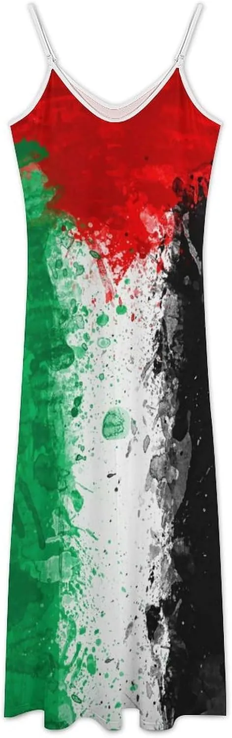 Women's Suspender Long Skirt Palestine Flag Comfortable Simple Home Shopping 2025