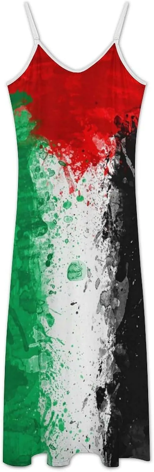 Women's Suspender Long Skirt Palestine Flag Comfortable Simple Home Shopping 2025