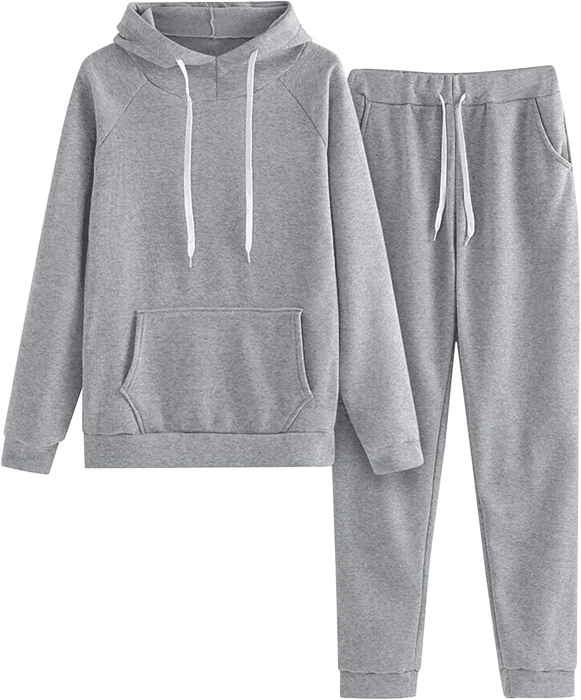 Women's Sweat Suits 2 Piece Outfits Hooded Pullover Waisted Pants Casual Jogging Tracksuit Lounge Set with Pockets