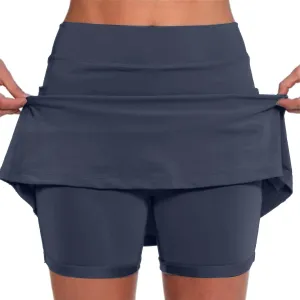 Women's Tennis Skirts Fashion Stretchy High Waist Golf Inner Shorts Sports Plus Size Solid Running Workout Athletic Skorts