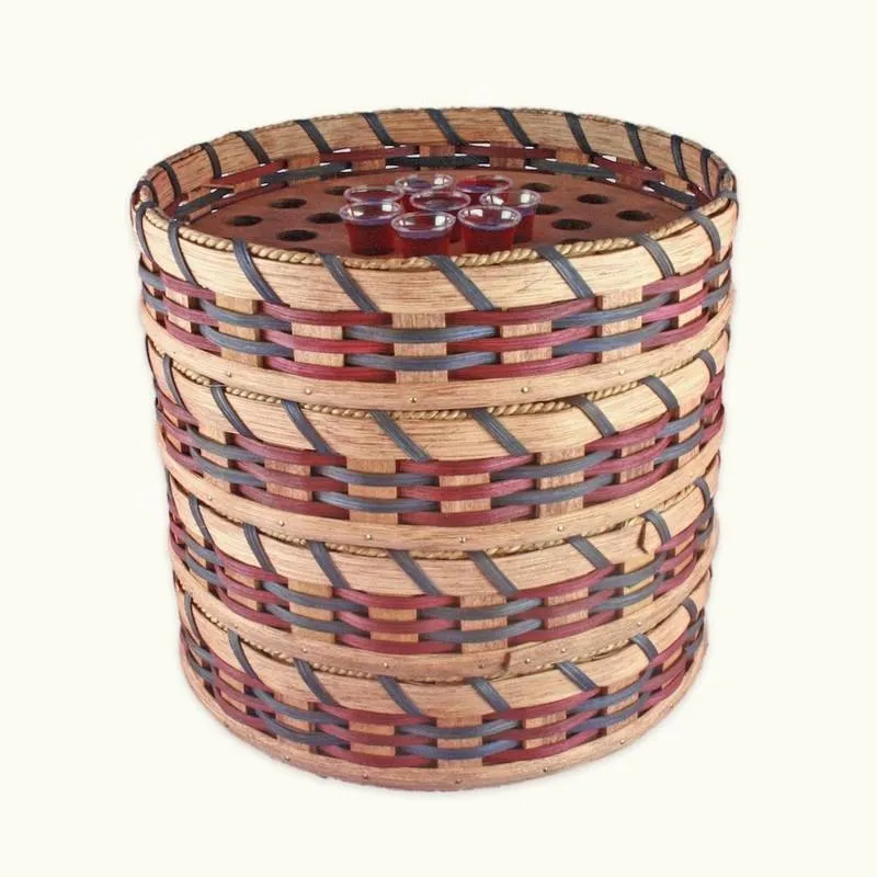 Wooden Communion Tray | Amish Woven Commuinion Cup Holder
