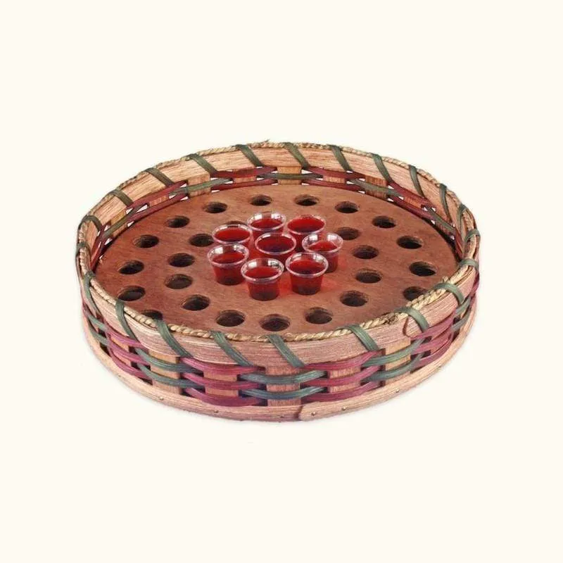 Wooden Communion Tray | Amish Woven Commuinion Cup Holder