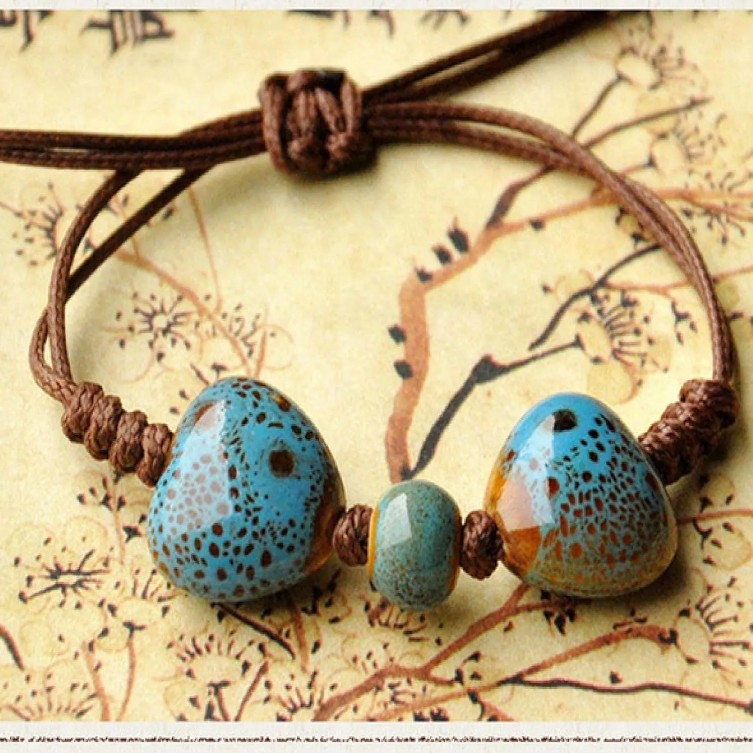 Woven Ceramic Beaded Bracelet, kiln Bracelet Jingdezhen Ceramic Jewelry Bracelet