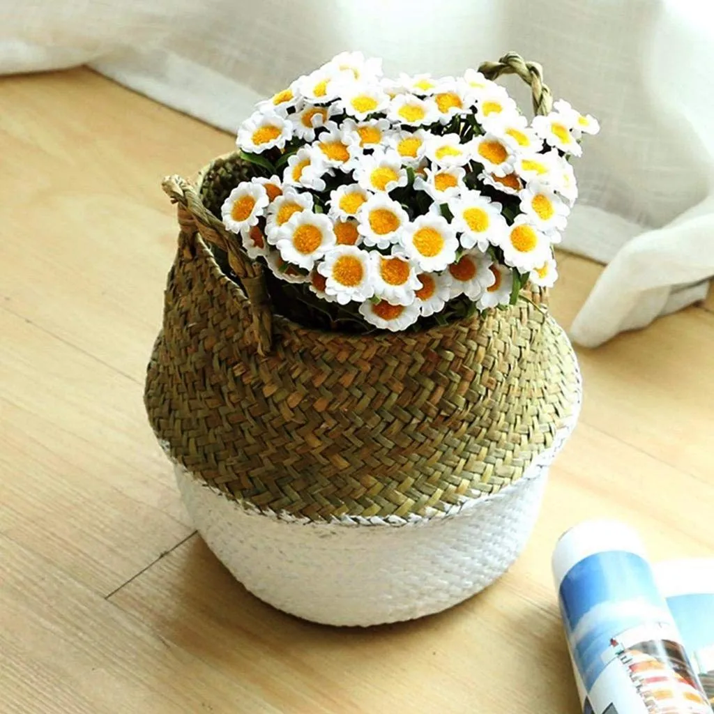 Woven Seagrass Flower Baskets Garden Flower Pot-L