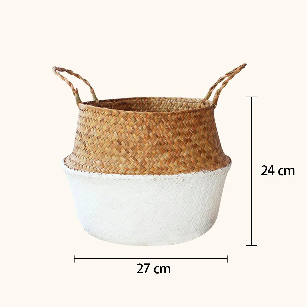 Woven Seagrass Flower Baskets Garden Flower Pot-L