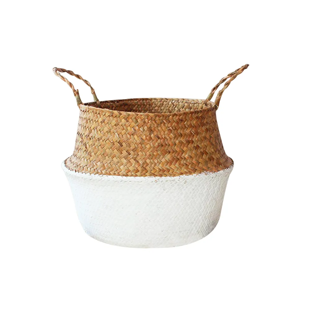 Woven Seagrass Flower Baskets Garden Flower Pot-L