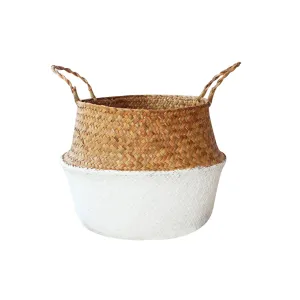 Woven Seagrass Flower Baskets Garden Flower Pot-L