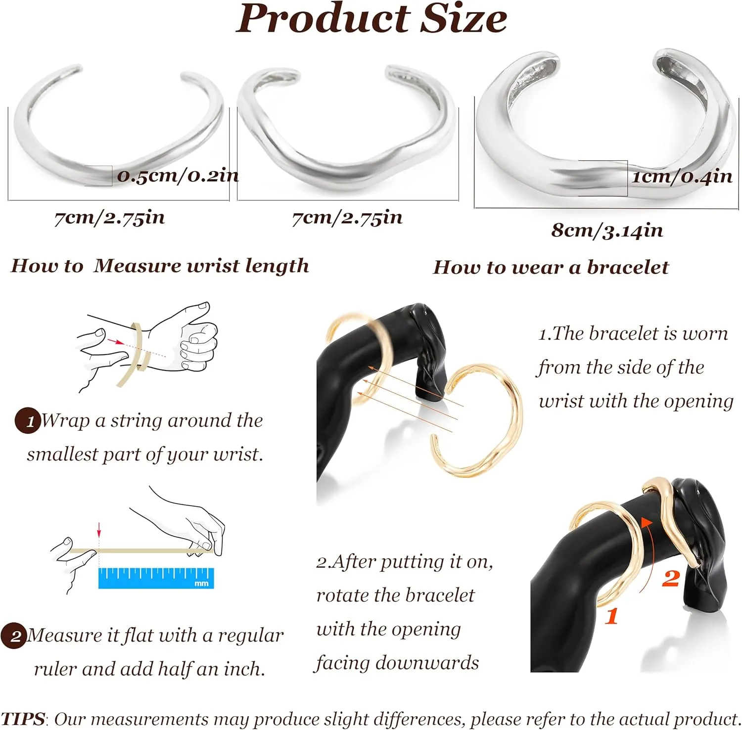 YANCHUN Gold Bangles for Women Bangle Bracelets Chunky Bangles Bracelets Non Tarnish Gold/Silver Bracelet for Women Trendy Jewelry Gift