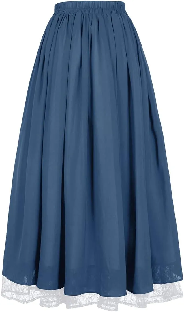 ZZEQYG Women's Victorian Renaissance Skirt Double-Layer Long Skirts